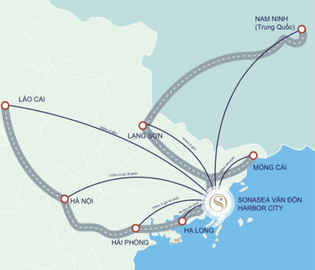 Sonasea Vân Đồn kết nối thuận tiện tới Hạ Long, Hà Nội, Trung Quốc....