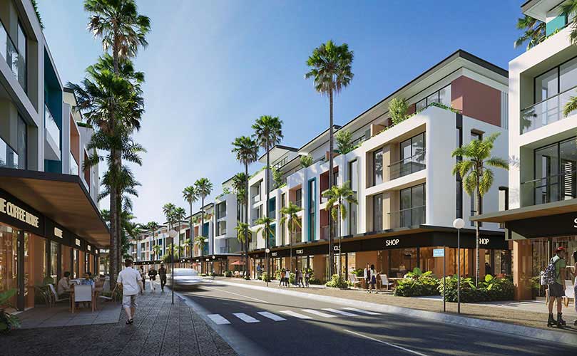 Dãy Shophouse 4 tầng tại Sonasea Vân Đồn