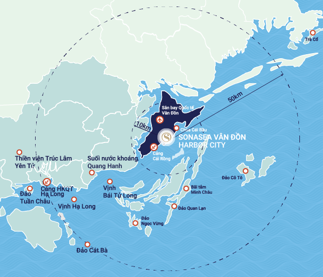 Sonasea Vân Đồn gần sân bay vân đồn cảng cái rồng